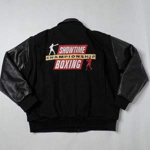 Showtime Championship Boxing Varsity Jacket Vtg 90s Wool Embroidered Made USA L